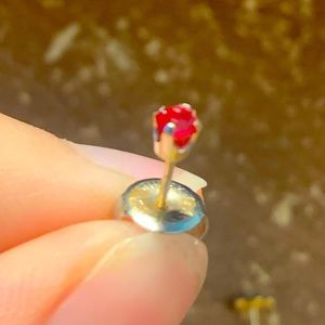 Red Ruby Single Earring